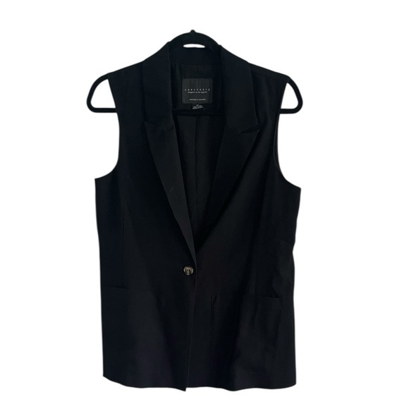 Sanctuary Jackets & Blazers - Sanctuary Women's Black Gilet Notched Collar Vest Size XS